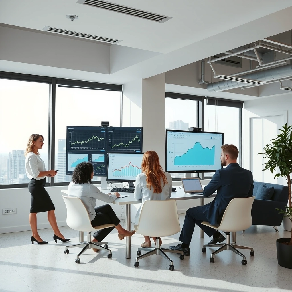 Professional marketing team working on growth strategies